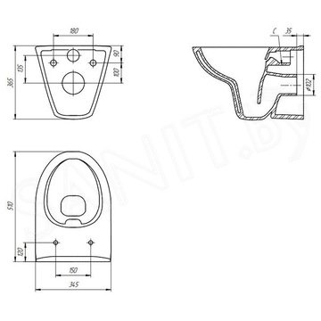 Комплект инсталляции Cersanit Parva CO DPL EO / 64229