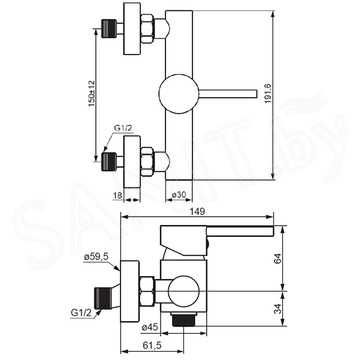 Смеситель для душа Damixa Scandinavian Pure 362000000