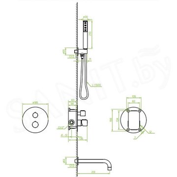 Душевая система скрытого монтажа Laveo Pretto BAO_011P