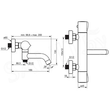 Смеситель для ванны Damixa Scandinavian Pure 363000300 с термостатом