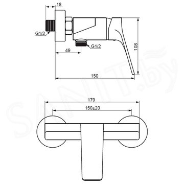 Смеситель для душа Damixa Merkur 402000300