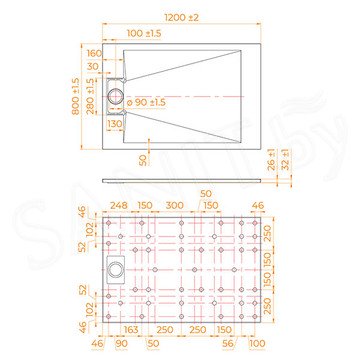 Душевой поддон RGW TUS-W 120