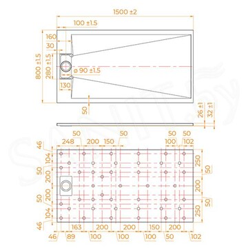 Душевой поддон RGW TUS-W 150