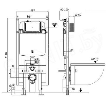 Комплект инсталляции Weltwasser Amberg 497 CR / MT-CR