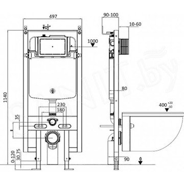 Комплект инсталляции Weltwasser Amberg 497 ST CR / MT-CR