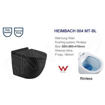 Подвесной унитаз WeltWasser Heimbach 004 MT-BL