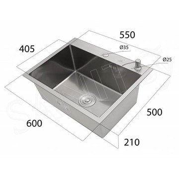 Кухонная мойка Wisent W36050BD+WW405B с дозатором