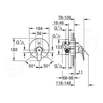 Смеситель скрытого монтажа Grohe BauFlow 29113000