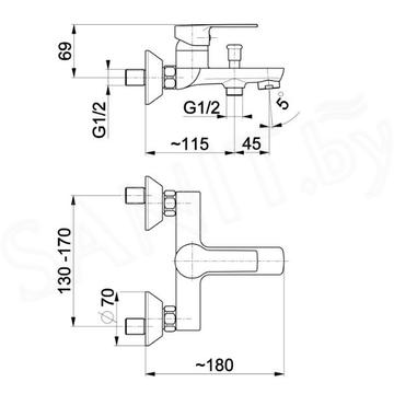 Смеситель для ванны Armatura Mohit 5914-010-00