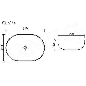 Умывальник CeramicaNova Element CN6064