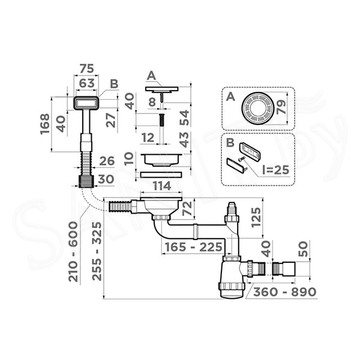 Сифон для мойки Omoikiri WK-1-AB