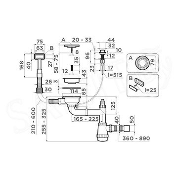 Сифон для мойки Omoikiri WK-1-AB-A