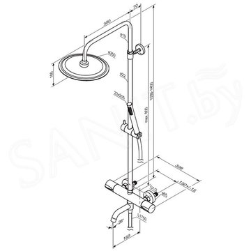 Душевая стойка Damixa Scandinavian Pure 936810300 с термостатом