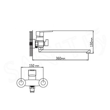 Смеситель для ванны Wisent WP2230-6