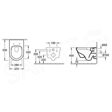 Комплект инсталляции Roxen StounFix Dual Fresh с удлиненными креплениями, аромадозатором, кнопкой смыва в цвете серый бетон и унитазом Villeroy&Boch Architectura 4694HR01