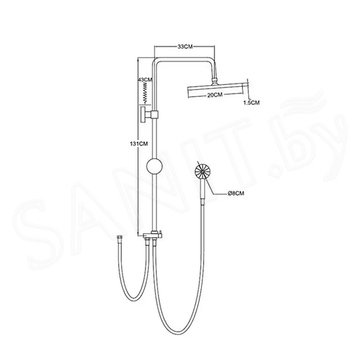 Душевая стойка Wisent WP3500BL