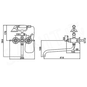 Смеситель для ванны Gerhans K13120G