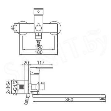 Смеситель для ванны Gerhans K13123