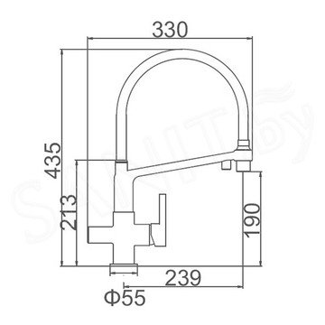 Смеситель для кухонной мойки Gerhans K14090W-2 под фильтр