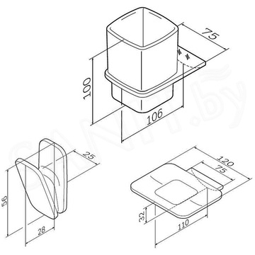 Набор аксессуаров для ванной комнаты AM.PM Inspire V2.0 AK50B1003B