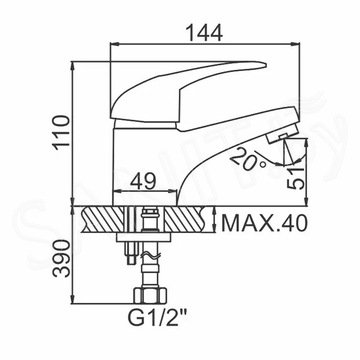 Смеситель для умывальника Ledeme L1002-В