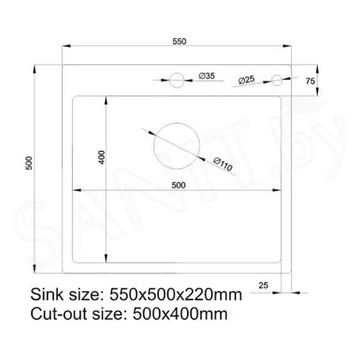 Кухонная мойка Stellar S5550NB-Decor / S6050NB-Decor с коландером и дозатором