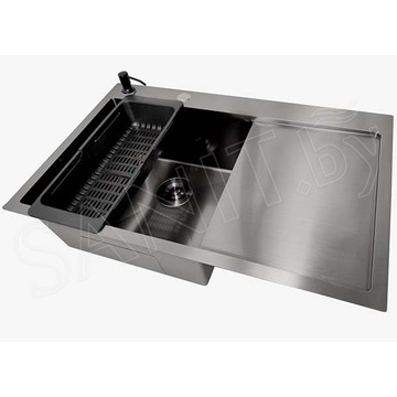 Кухонная мойка Stellar S6550NB Decor / S7850NB Decor с коландером и дозатором