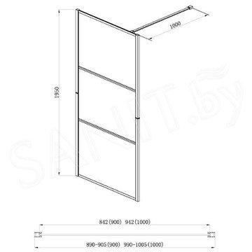 Душевое ограждение Adema Смарт компакт блэк Walk-In