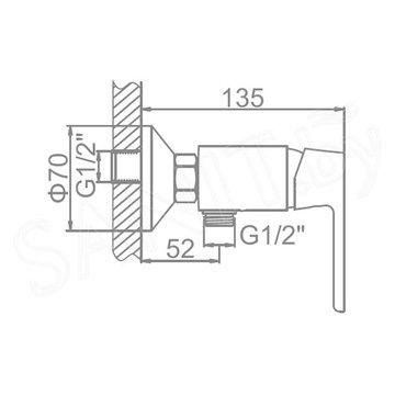 Смеситель для душа Ledeme L2077