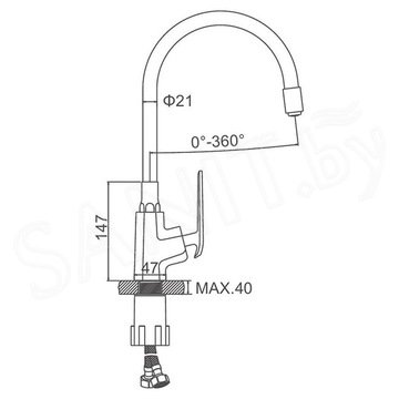 Смеситель для кухонной мойки Ledeme L4074WR-3