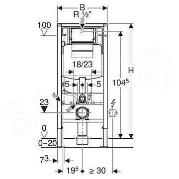 Комплект инсталляции Geberit Sigma UP320 111.309.HH.1 c унитазом Roxen Antares 530185-01