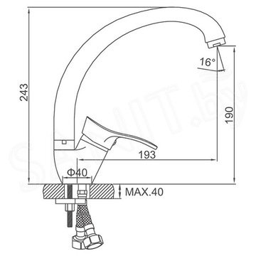 Смеситель для кухонной мойки Ledeme L4114-В