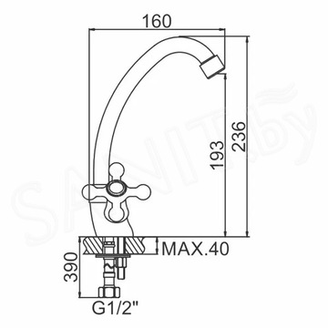 Смеситель для кухонной мойки Ledeme L4119