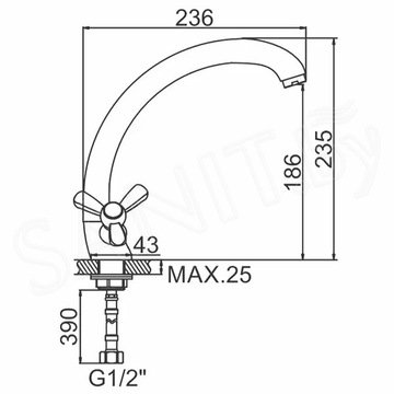 Смеситель для кухонной мойки Ledeme L4212