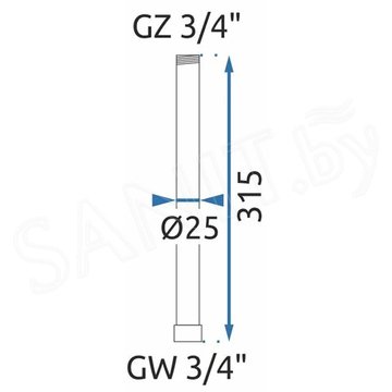 Удлинитель душевой штанги Rea Nikiel matt K7703