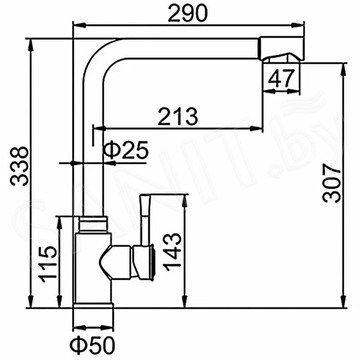 Смеситель для кухонной мойки Ledeme L74155-3 под фильтр