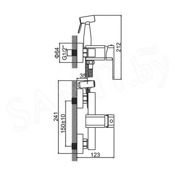 Смеситель для биде Ledeme L5233 с гигиеническим душем