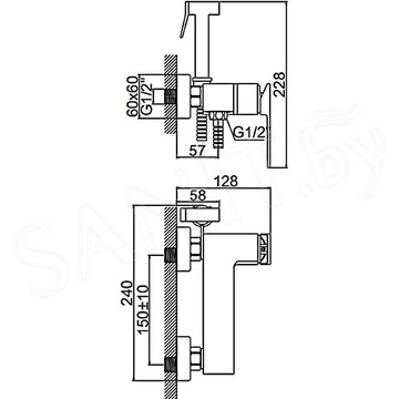 Смеситель для биде Ledeme L5278B с гигиеническим душем