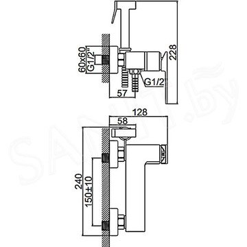 Смеситель для биде Ledeme L5278U с гигиеническим душем