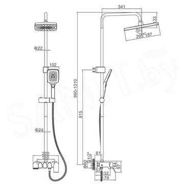 Душевая стойка Ledeme L2425B