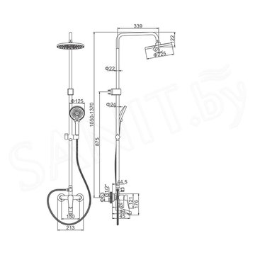 Душевая стойка Ledeme L2461B