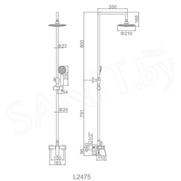 Душевая стойка Ledeme L2475B
