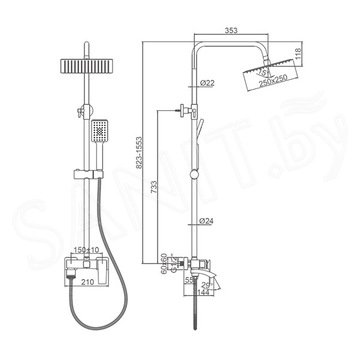 Душевая стойка Ledeme L2478B