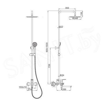 Душевая стойка Ledeme L2480