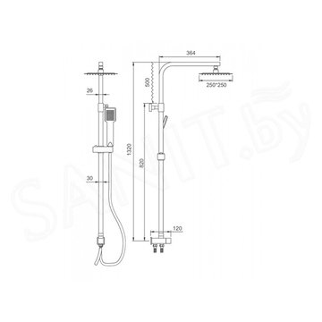 Душевая стойка Ledeme L72400-1