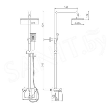 Душевая стойка Ledeme LL778
