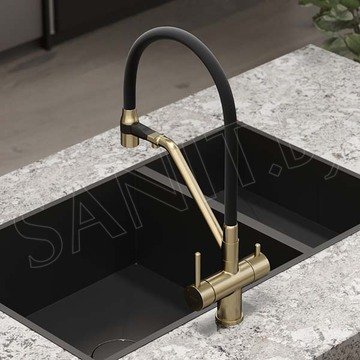 Смеситель для кухонной мойки Sancos Dora SC4003BG с подключением к фильтру воды