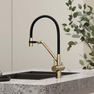 Смеситель для кухонной мойки Sancos Dora SC4003BG с подключением к фильтру воды