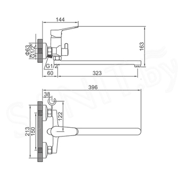 Смеситель для ванны Ledeme L2261B