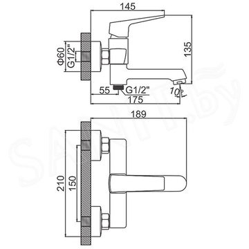 Смеситель для ванны Ledeme L3181